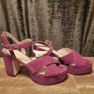 Stuart Weitzman Magenta Platform Heels